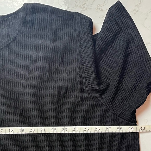 Whitney Dunn & Moore women’s semi-sheer short sleeve top in black, size XL - Picture 6 of 6